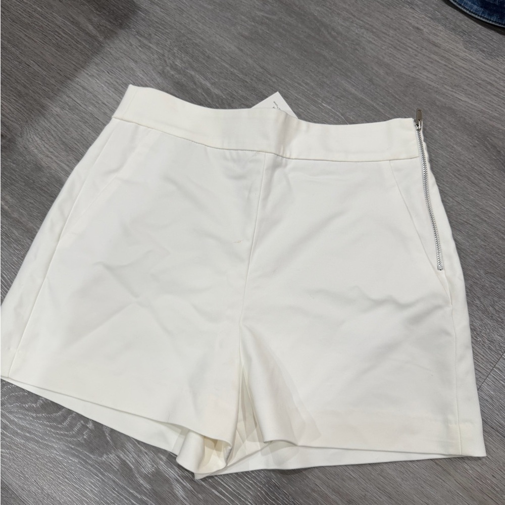 Zara Cream High-Rise Shorts
